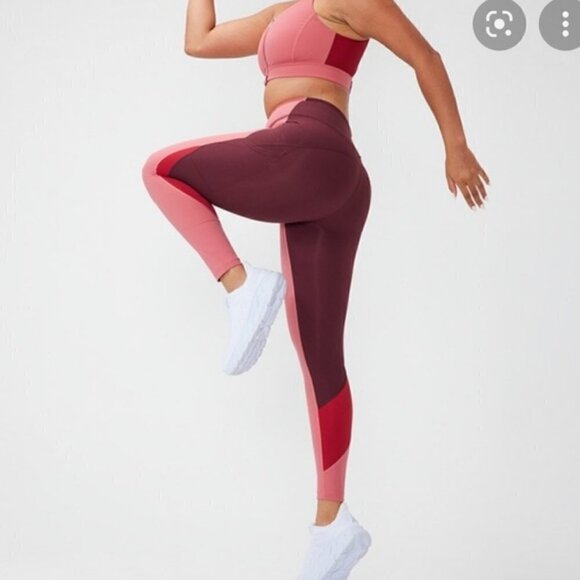 Outdoor Voices Zoom 7/8 SuperForm Leggings Desert Rose Pomegranate Size XS NWT - Picture 2 of 8